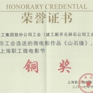 湖州EVO视讯 首届上海职工微电影节铜奖